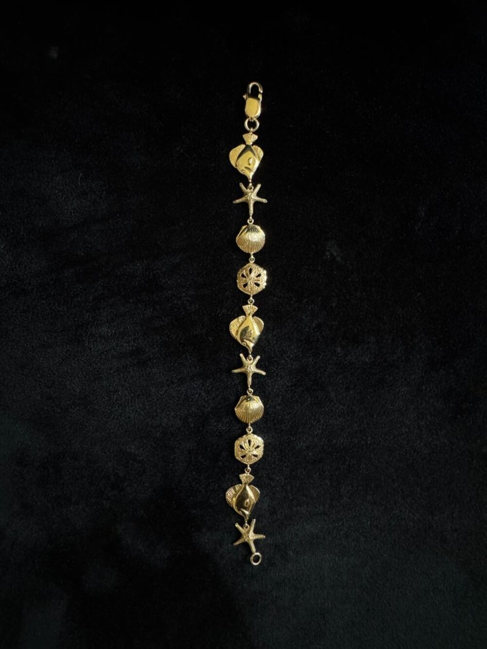 Vintage Aurafin 14K Gold Sea Life Charm Bracelet 12.86 g